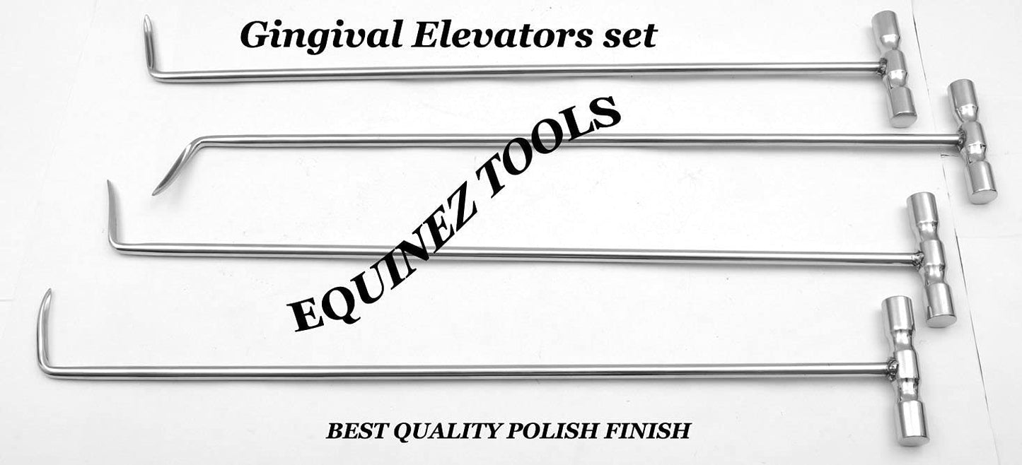Equine Dental Millenium Speculum Horse Mouth Gag with 4 PCS Gingival Elevators & Extended Molar/Fragment Elevators – Premium Veterinary Oral Exam Kit for Horses – Stainless Steel Dental Instruments