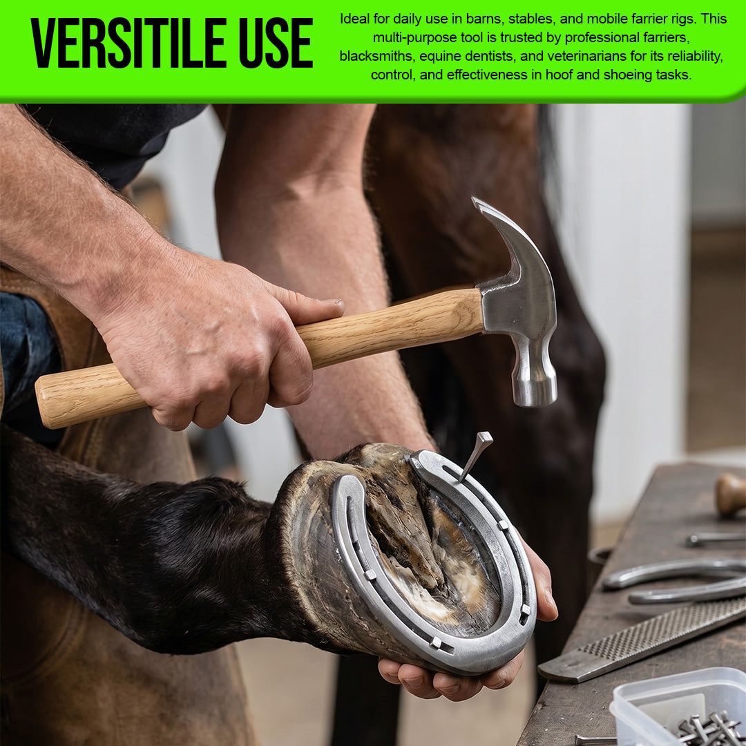 Farrier Wooden Handle Hammer Professional Horseshoeing & Equine Hoof Tool