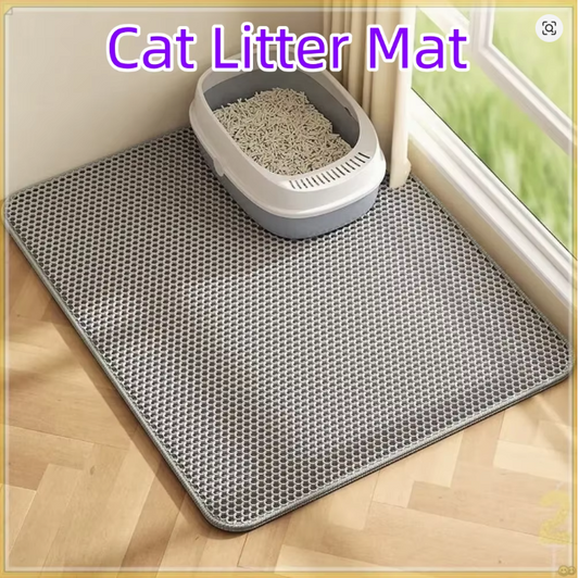 Premium Large Cat Litter Mat 90x60CM Waterproof Double Layer Litter Trapper Non-Slip Washable Pet Toilet Pad Sand Control