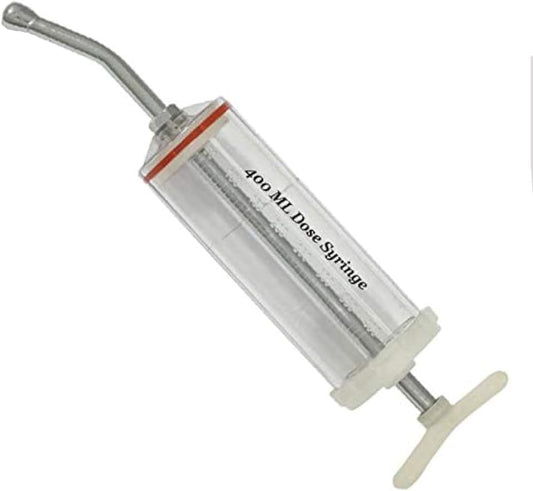 400mL Veterinary Dose Syringe – Extra Large Plastic Dosing Syringe for Horses, Livestock & Animal Medication