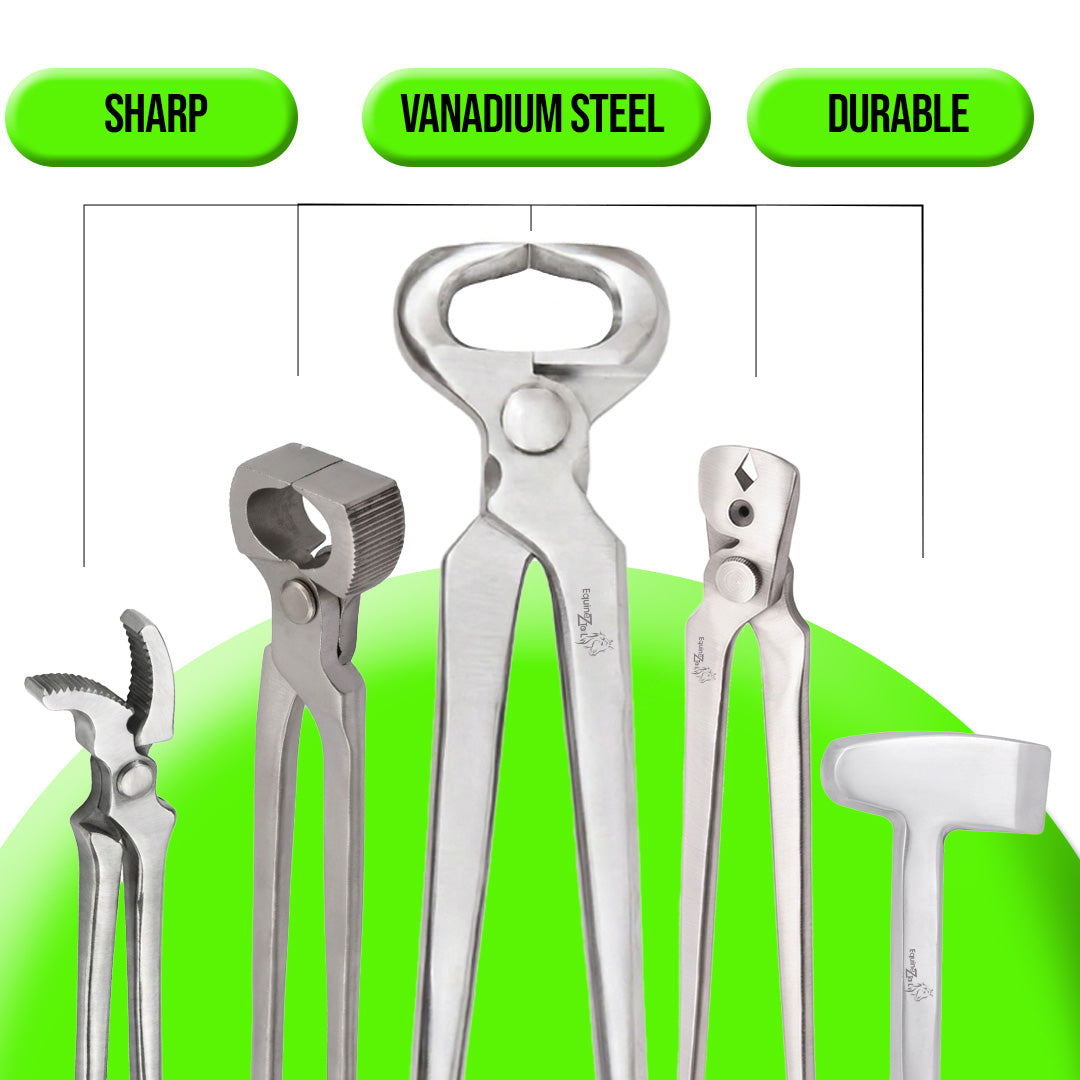 5-Piece Farrier Hoof Trimming & Shoeing Tool Kit