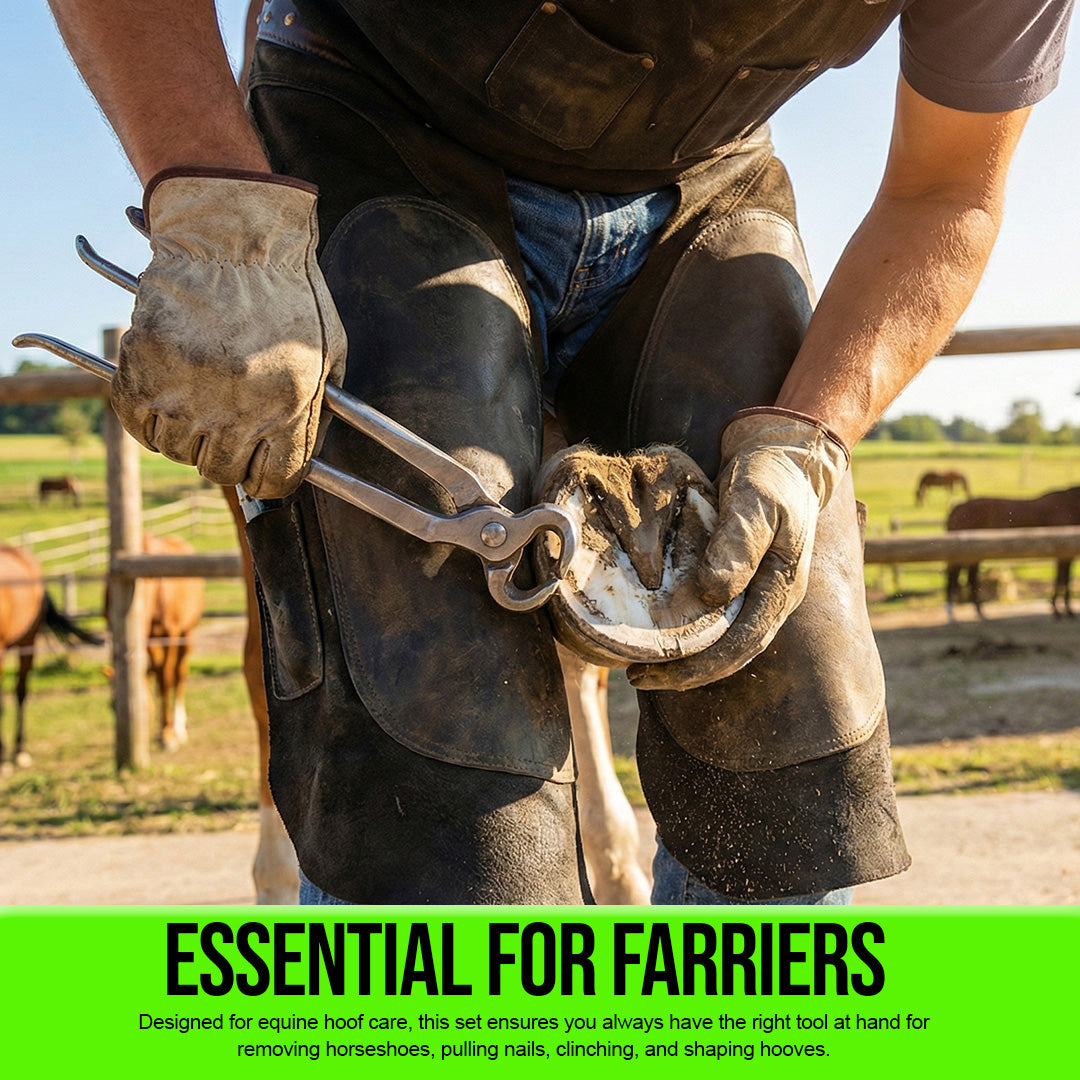 5-Piece Farrier Hoof Trimming & Shoeing Tool Kit