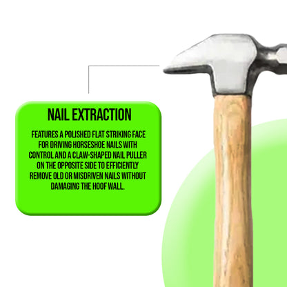 Farrier Wooden Handle Hammer Professional Horseshoeing & Equine Hoof Tool