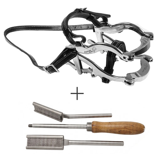 Equine Dental Kit with 4000 Series Speculum+ 3 Wood Handle Floats