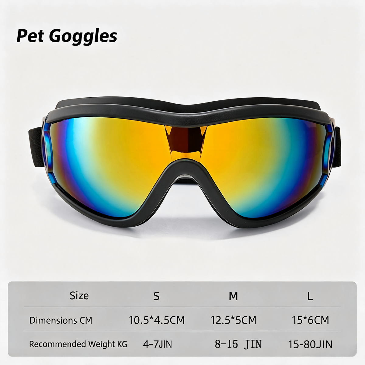 Pet Dog Goggles Sunglasses UV Wind Dust Protection Adjustable for Small Medium Dogs Outdoor Motorcycle Riding Eye Goggles