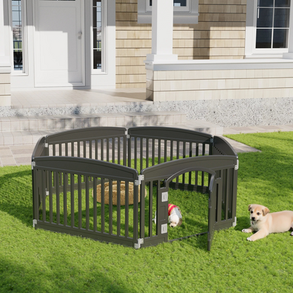 Plastic Dog Playpen 6 Panel 24IN Expandable Durable Pet Fence for Medium Dogs Indoor Outdoor Folding Portable Puppy Playpen