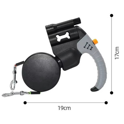 Auto Retractable Double-Headed Dog Leash 3M Rope for 2 Dogs with LED Flashlight 360 Degree Dual Traction Rope Pet Supplies