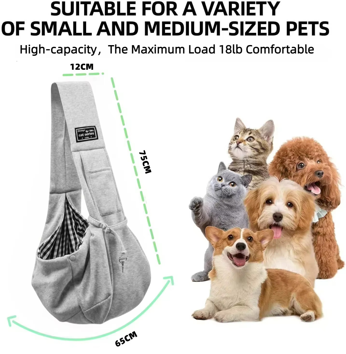 Cotton Comfortable Dog Bag Pet Out Crossbody Shoulder Bag&nbsp;