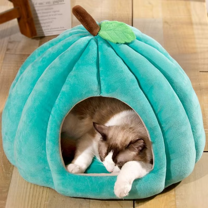 3D Pumpkin Pet House Semi-enclosed Removable Bottom Non-slip Soft PP Cotton Winter Suitable For Cat/Dog Warm Thickened Pet House
