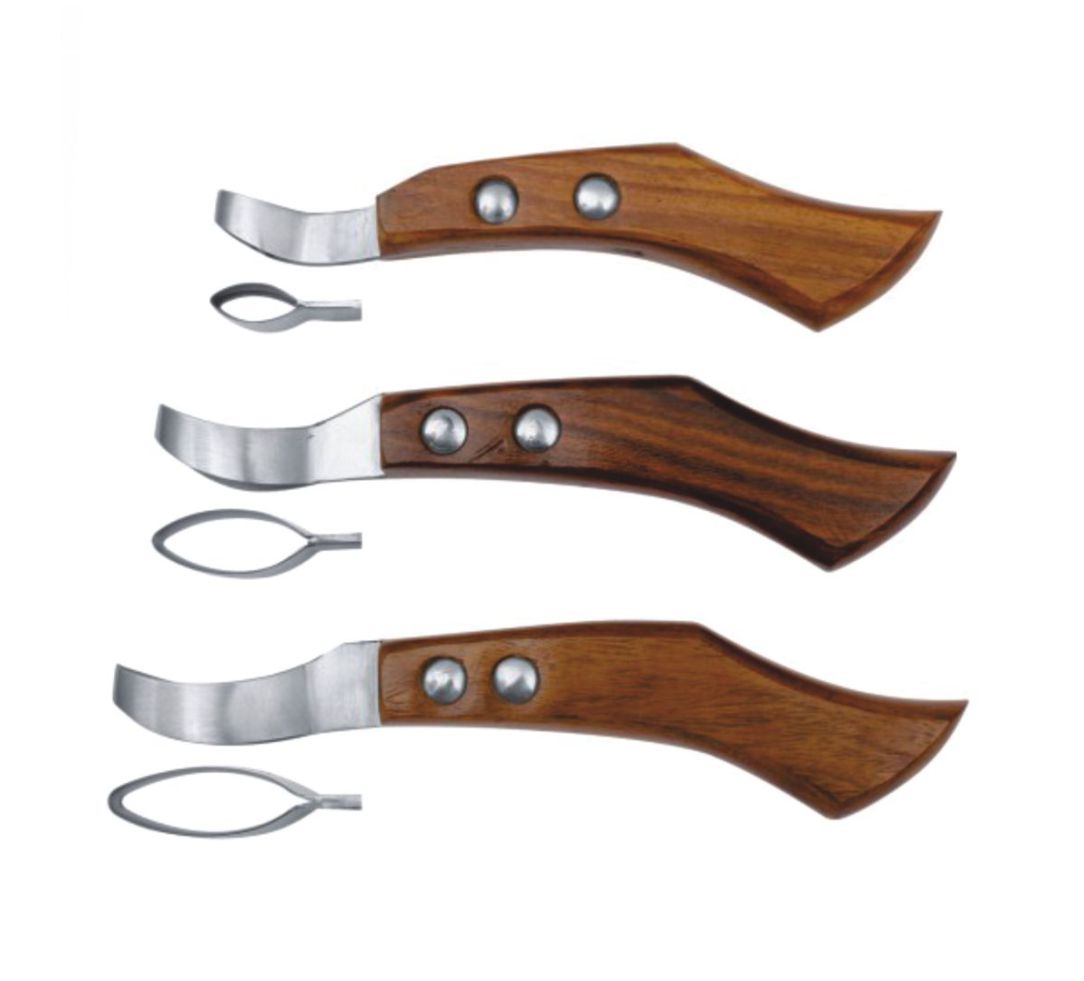 Loop Hoof Knife Wodden Grip Handle