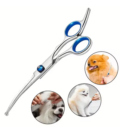 4pcs Premium Titanium Coated Dog Grooming Scissors with Safety Round Tips - Professional Grade Kit for Precise and Safe Trimming